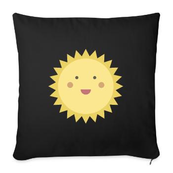 Soleil souriant - Housse de coussin décorative 45 x 45 cm - noir - Devant