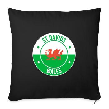 St Davids Welsh Dragon Emblem - Sofa pillowcase 17,3'' x 17,3'' (45 x 45 cm) - black - Front