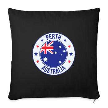 Perth Australia Round Flag Badge - Sofa pillowcase 17,3'' x 17,3'' (45 x 45 cm) - black - Front