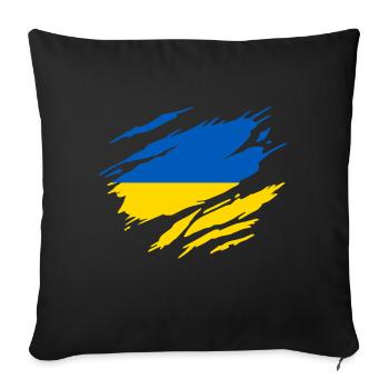 Ukraine Ukrainian flag - Sofa pillowcase 17,3'' x 17,3'' (45 x 45 cm) - black - Front