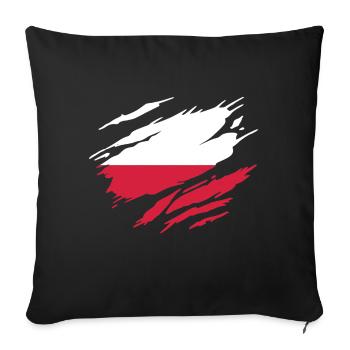 Poland Polish Flag Polish - Sofa pillowcase 17,3'' x 17,3'' (45 x 45 cm) - black - Front
