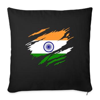 India Indian Flag Indian - Sofa pillowcase 17,3'' x 17,3'' (45 x 45 cm) - black - Front