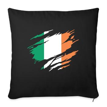 Irlande Drapeau Irlandais Irlandaise - Housse de coussin décorative 45 x 45 cm - noir - Devant