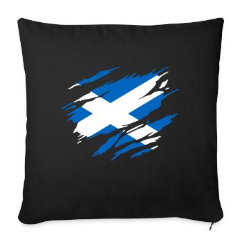 Écosse Drapeau Écossais Écossaise - Housse de coussin décorative 45 x 45 cm - noir - Devant