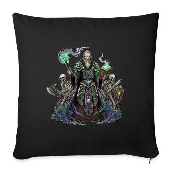 Le Nécromancien Noir et ses Serviteurs - Housse de coussin décorative 45 x 45 cm - noir - Devant