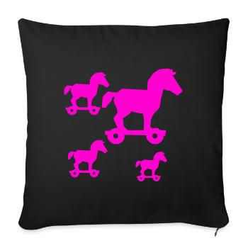 horses - Sofa pillowcase 17,3'' x 17,3'' (45 x 45 cm) - black - Front
