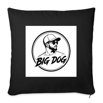 T-shirt portrait de grand chien en forme de cercle - Housse de coussin décorative 45 x 45 cm - noir - Devant