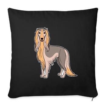 Afghan Hound (bande dessinée) - Housse de coussin décorative 45 x 45 cm - noir - Devant