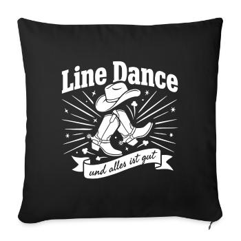 Line Dance Cowboy Boots Logo - Sofakissenbezug 45 x 45 cm - Schwarz - Vorne