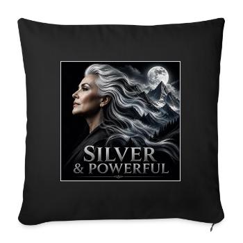 Proud Silver Sister Grey Hair Power - Sofa pillowcase 17,3'' x 17,3'' (45 x 45 cm) - black - Front