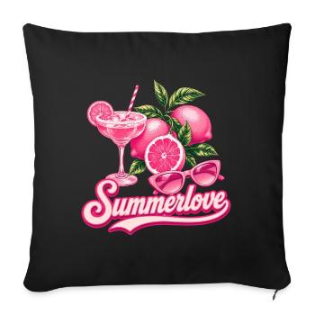 Summer Love | Pink Cocktail Summer Design - Sofa pillowcase 17,3'' x 17,3'' (45 x 45 cm) - black - Front