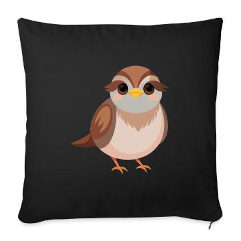 Bébé moineau - Housse de coussin décorative 45 x 45 cm - noir - Devant