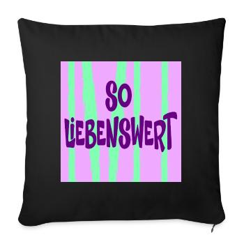Freundin Liebenswert - Sofakissenbezug 45 x 45 cm - Schwarz - Vorne