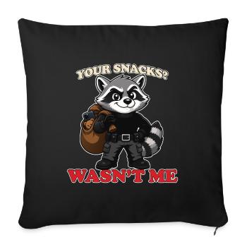Tes snacks n’étaient pas moi mascotte voleur raton laveur drôle - Housse de coussin décorative 45 x 45 cm - noir - Devant