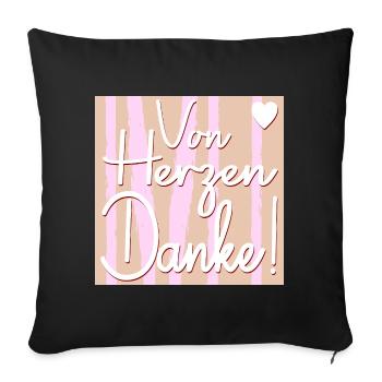 Merci - Housse de coussin décorative 45 x 45 cm - noir - Devant