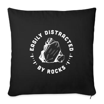 Amoureux des rochers, géologie drôle, chasse de roches - Housse de coussin décorative 45 x 45 cm - noir - Devant