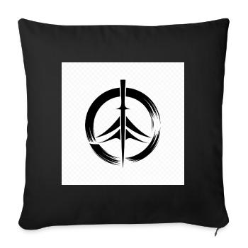 Cercle Zen du Japon - Housse de coussin décorative 45 x 45 cm - noir - Devant