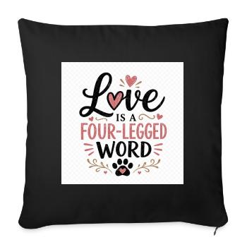 L’amour est un mot à quatre pattes - Housse de coussin décorative 45 x 45 cm - noir - Devant