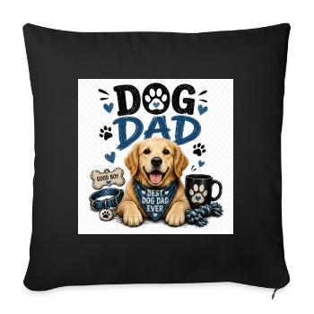 Dog dad design paw love style - Sofa pillowcase 17,3'' x 17,3'' (45 x 45 cm) - black - Front