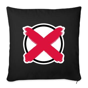 Appel aux élections : Faites votre croix ! - Housse de coussin décorative 45 x 45 cm - noir - Devant