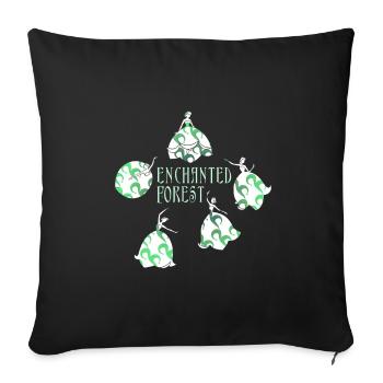 Enchanted Forest – Dancing Lily of the Valley - Sofa pillowcase 17,3'' x 17,3'' (45 x 45 cm) - black - Front