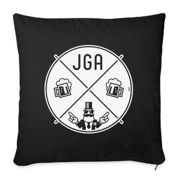 JGA Bräutigam Handzeichen Bier Kreis Symbol NEG 1C - Sofakissenbezug 45 x 45 cm - Schwarz - Vorne