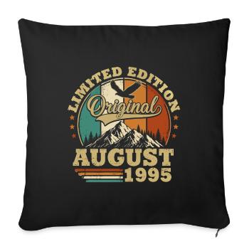 Original Août 1995 Vintage Cadeau Anniversaire - Housse de coussin décorative 45 x 45 cm - noir - Devant