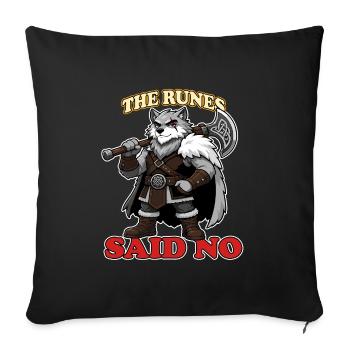 Les runes disaient pas de mascotte viking loup nordique drôle - Housse de coussin décorative 45 x 45 cm - noir - Devant
