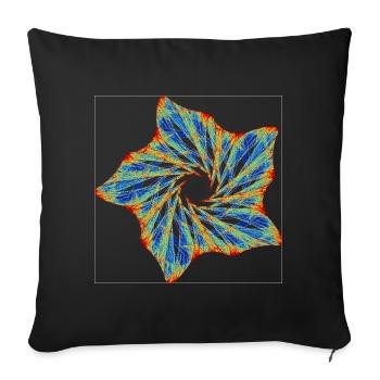 Fleur orbitale – Attracteur étrange - Housse de coussin décorative 45 x 45 cm - noir - Devant