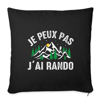 Je Peux Pas J'ai Rando - Housse de coussin décorative 45 x 45 cm - noir - Devant