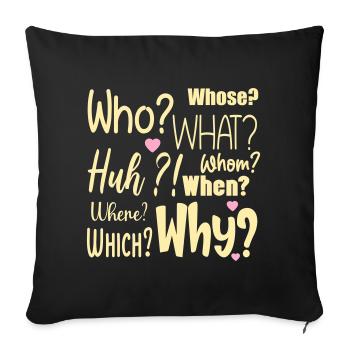 J’ai des questions - Housse de coussin décorative 45 x 45 cm - noir - Devant