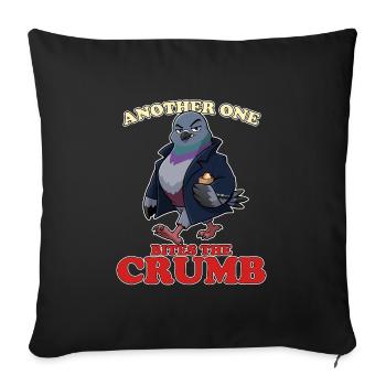 Un autre mord la miette, gangster pigeon drôle. - Housse de coussin décorative 45 x 45 cm - noir - Devant