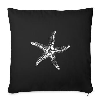 Silhouette d’étoile de mer en haute mer - Housse de coussin décorative 45 x 45 cm - noir - Devant
