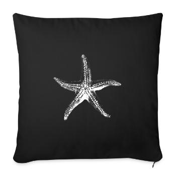 Silhouette Noire Étoile de Mer - Housse de coussin décorative 45 x 45 cm - noir - Devant
