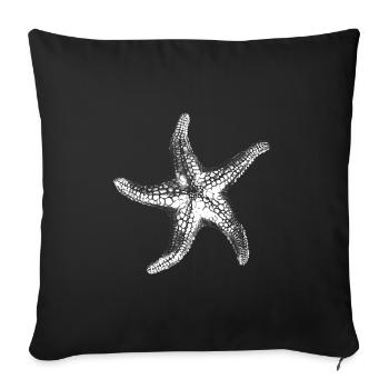 Starfish silhouette sea look - Sofa pillowcase 17,3'' x 17,3'' (45 x 45 cm) - black - Front