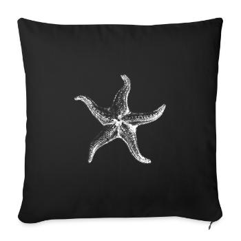 Silhouette d’étoile de mer - Housse de coussin décorative 45 x 45 cm - noir - Devant