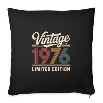 Original 1976 Vintage Vintage Anniversaire Rétro - Housse de coussin décorative 45 x 45 cm - noir - Devant