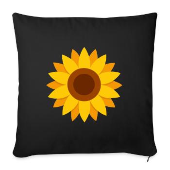Sunflower - Sofa pillowcase 17,3'' x 17,3'' (45 x 45 cm) - black - Front