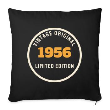 Vintage 1956 Original Limited Edition 70th Birthday - Sofa pillowcase 17,3'' x 17,3'' (45 x 45 cm) - black - Front