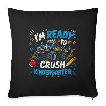 I'm Ready to Crush Kindergarten First Day of Boys - Housse de coussin décorative 45 x 45 cm - noir - Devant