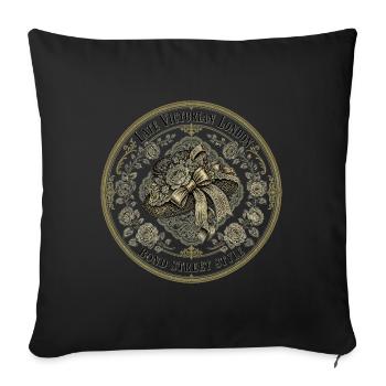 Rose à chapeau londonienne de la fin de l’époque victorienne - Housse de coussin décorative 45 x 45 cm - noir - Devant
