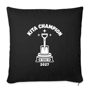 Kita Champion 2027 – Cup Shovel Vector - Housse de coussin décorative 45 x 45 cm - noir - Devant