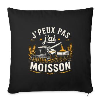 T-shirt J'peux Pas J'ai Moisson Agriculteur - Housse de coussin décorative 45 x 45 cm - noir - Devant