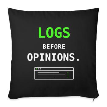 Journaux avant les options Don d’humour informatique pour sysadmin - Housse de coussin décorative 45 x 45 cm - noir - Devant