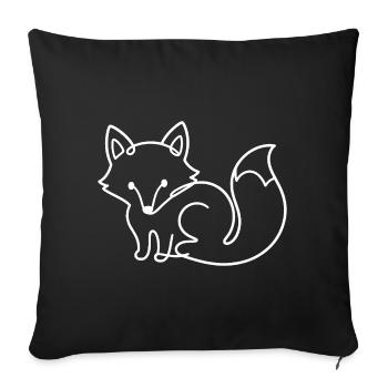 Fuchs Skizze – süßes minimalistisches Tiermotiv - Sofakissenbezug 45 x 45 cm - Schwarz - Vorne