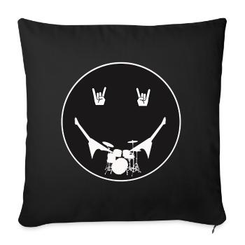 Rockige Schlagzeug Silhouette - Sofakissenbezug 45 x 45 cm - Schwarz - Vorne