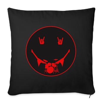 Rocker Drumset Silhouette Hands - Sofa pillowcase 17,3'' x 17,3'' (45 x 45 cm) - black - Front