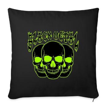 Neon-Schädel-Trio Black Metal  - Sofakissenbezug 45 x 45 cm - Schwarz - Vorne