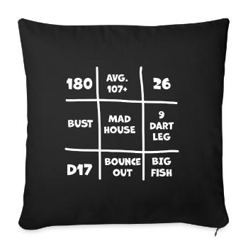 Dart-BingDartGo - Sofakissenbezug 45 x 45 cm - Schwarz - Vorne