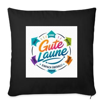 Gute Laune Kreis Farbig Positiv - Sofakissenbezug 45 x 45 cm - Schwarz - Vorne